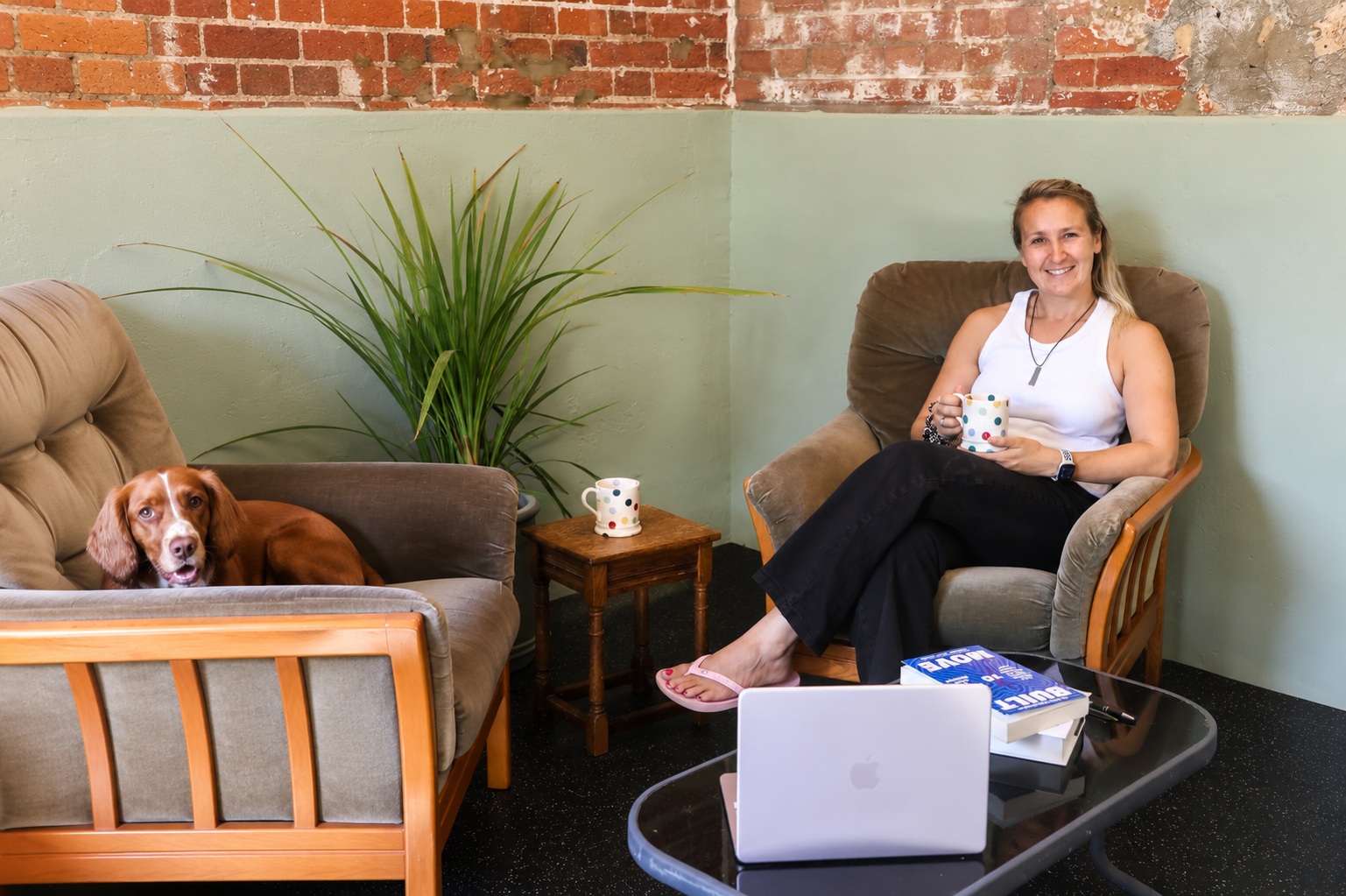 Chloe in The Stable Studio coaching and consultation area